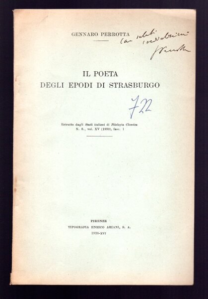 Il poeta degli Epodi di Strasburgo