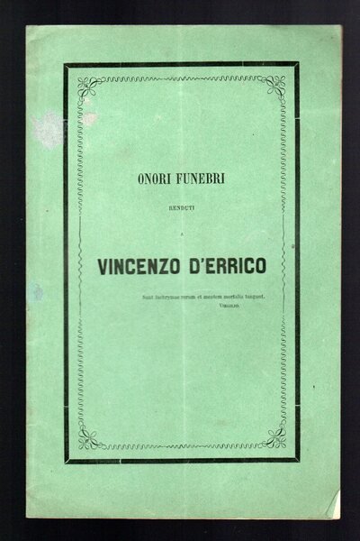 Onori funebri renduti a Vincenzo D'Errico