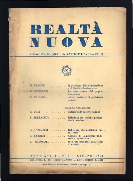 Realtà Nuova - Anno XVIII, 6