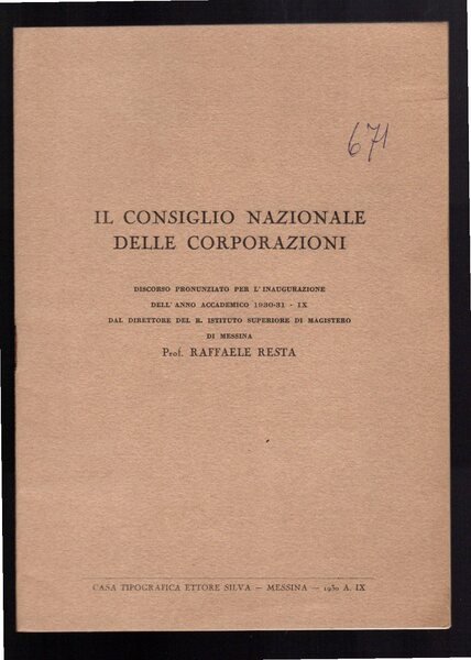 Il Consiglio Nazionale delle Corporazioni