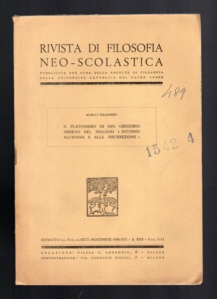 Il Platonismo di San Gregorio Nisseno nel dialogo "Intorno all'anima …