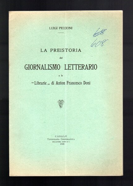 La Preistoria del giornalismo letterario e le "Librarie" di Anton …
