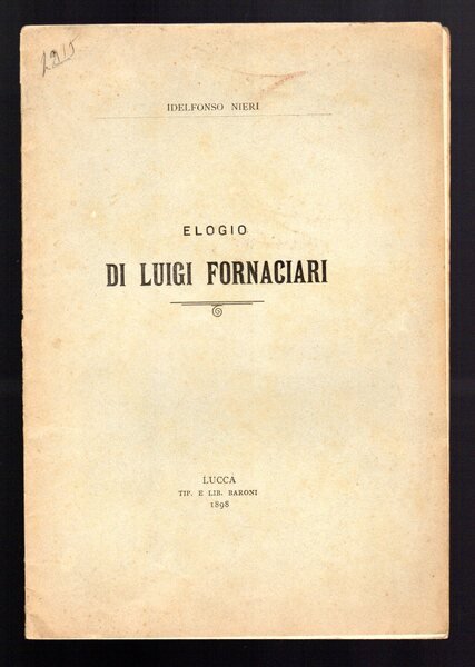 Elogio di Luigi Fornaciari