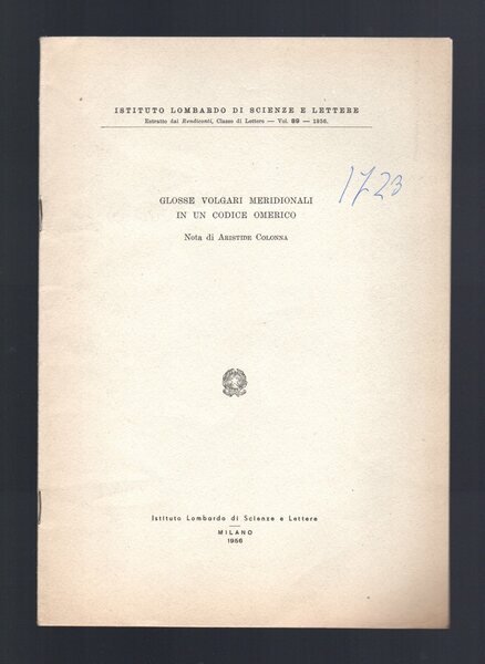 Glosse volgari meridionali in un codice omerico