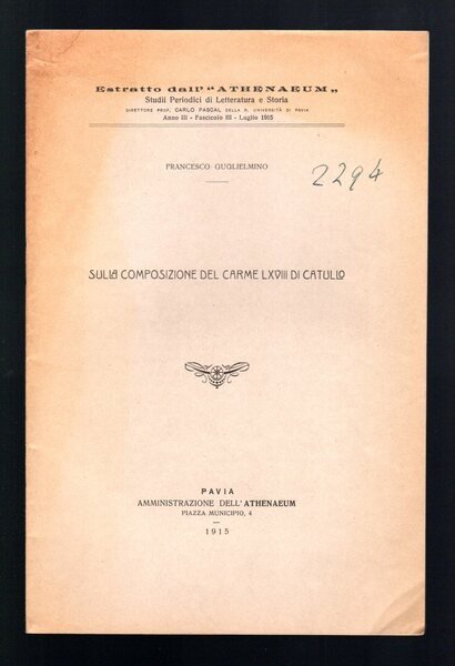 Sulla composizione del Carme LXVIII di Catullo