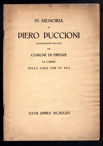 In memoria di Piero Puccioni