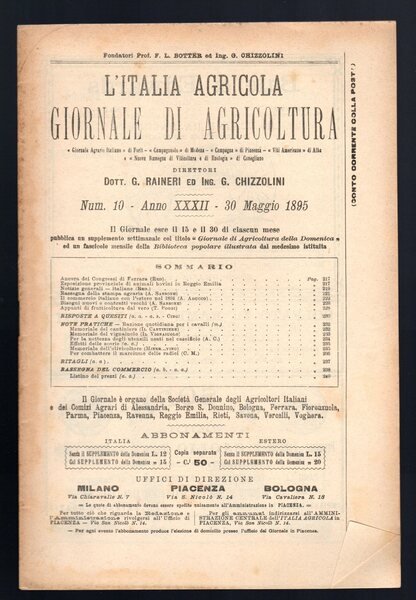 L'Italia agricola giornale di agricoltura