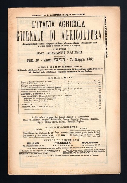 L'Italia agricola giornale di agricoltura