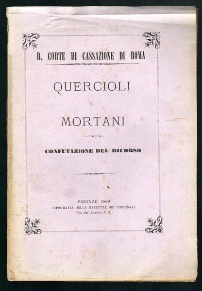 Quesrcioli M. contro Montani A. - Confutazione del ricorso