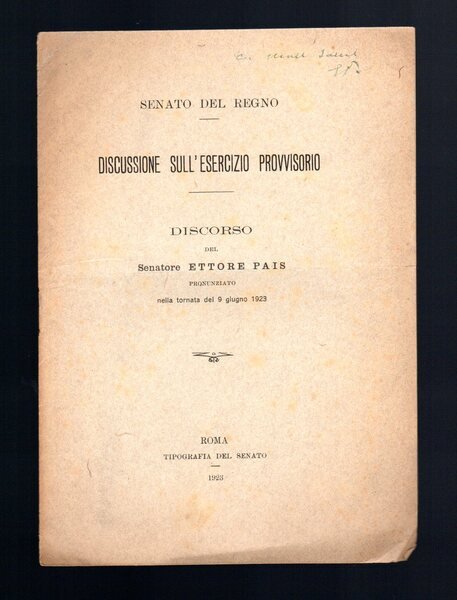Discussione sull'Esercizio Provvisorio