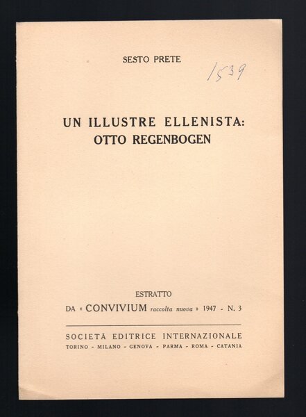 Un illustre ellenista: Otto Regenbogen