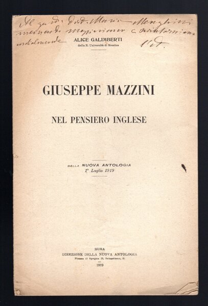 Giuseppe Mazzini nel pensiero inglese