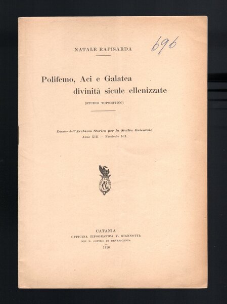 Polifemo, Aci e Galatea. Divinità sicule ellenizzate (studio topomitico)