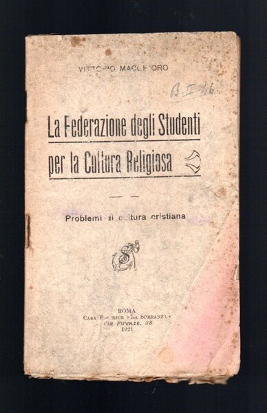 La federazione degli studenti per la cultura religiosa. Problemi di …