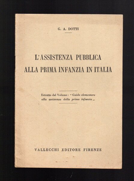 L'assistenza pubblica alla prima infanzia in Italia