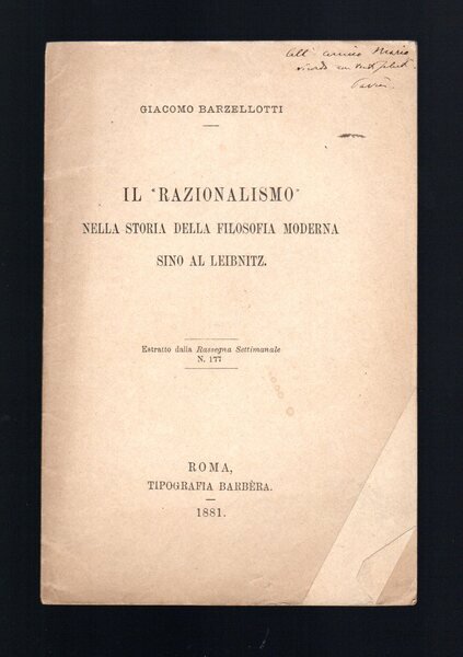 Il "Razionalismo" nella storia della filosofia moderna Leibnitz