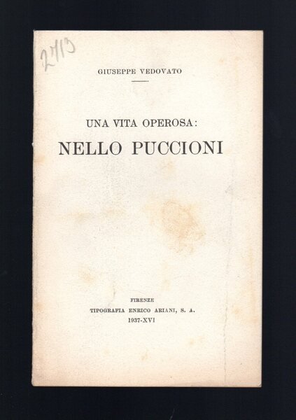 Una vita operosa Nello Puccioni