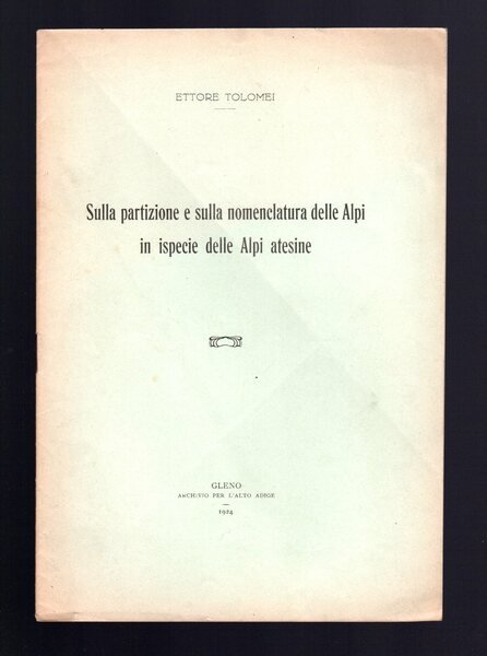 Sulla partizione e sulla nomenclatura delle Alpi in ispecie delle …