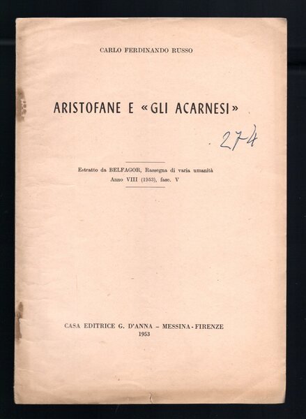 Aristofane e "Gli Acarnesi"