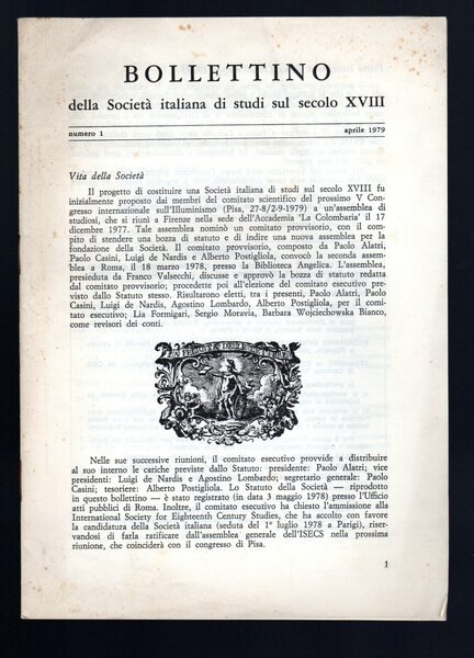 Bollettino della Società Italiana di Studi sul secolo XVIII