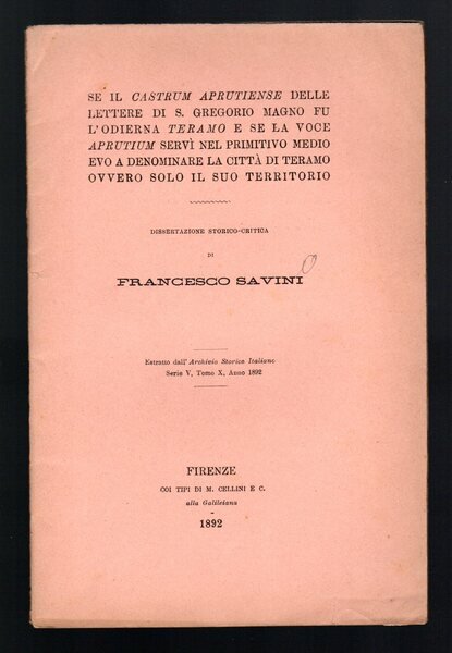 Se il Castrum Aprutiense delle lettere di S. Gregorio Magno …