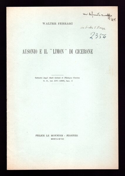 Ausonio e il "Limon" di Cicerone