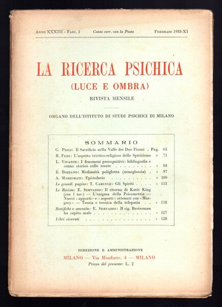 La ricerca psichica (luce e ombra)