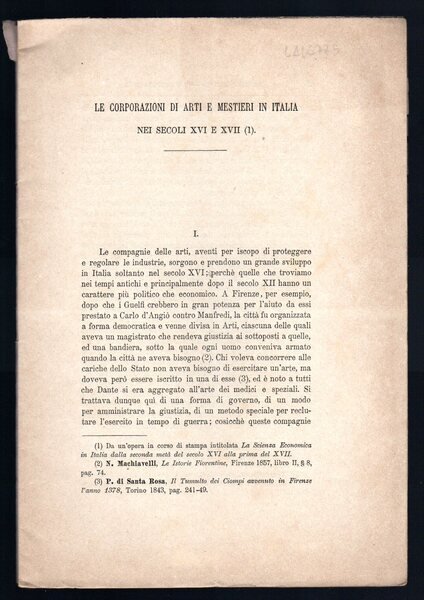 Le corporazioni di arti e mestieri in Italia nei secoli …