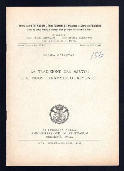 La tradizione del Brutus e il nuovo Frammento Cremonese