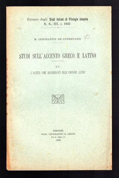 L'accento come discriminante delle omofonie latine
