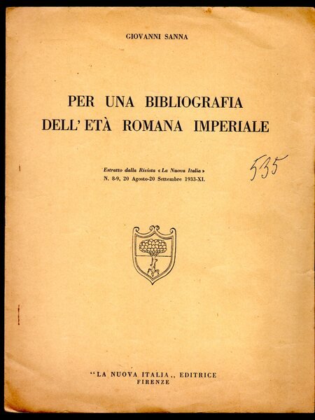 Per una bibliografia dell'età Romana Imperiale