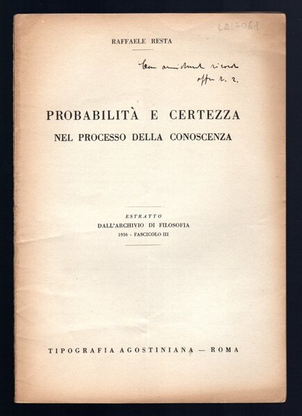 Probabilità e certezza nel processo della conoscenza