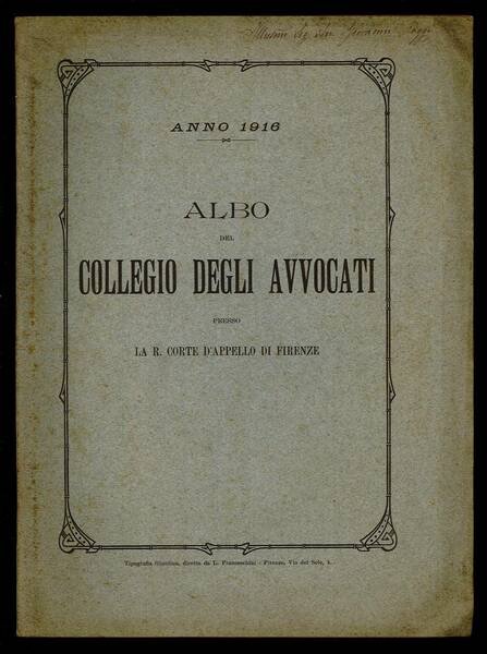 Albo degli avvocati presso la Corte di Appello di Firenze