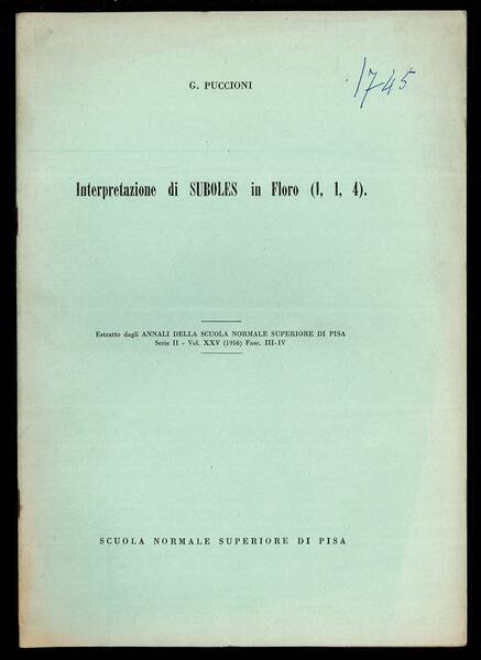 Interpretazione di Suboles in Floro (I, 1, 4).