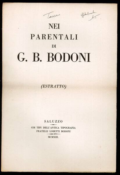 Nei parentali di G. B. Bodoni