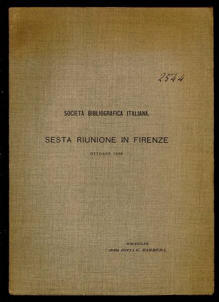 Nuovo saggio del catalogo ragionato delle edizioni Barberiane