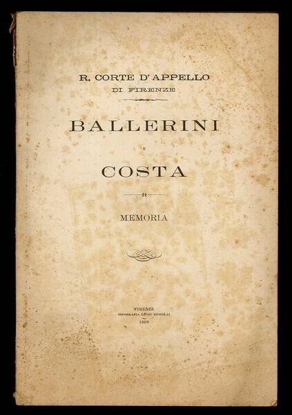 Ballerini e Costa. Memoria
