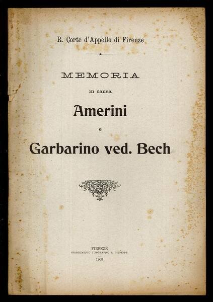 Amerini e Garbarino ved. Bech