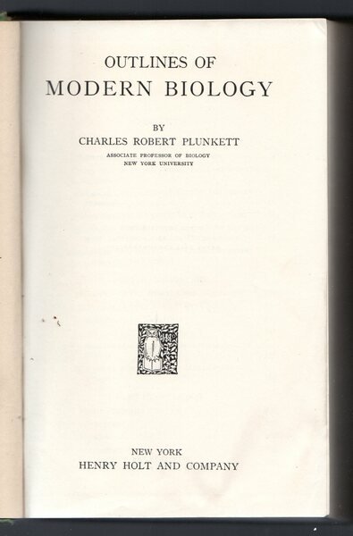 Outlines of Modern Biology