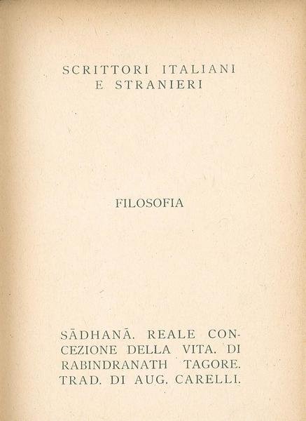 Sadhana reale concezione della vita