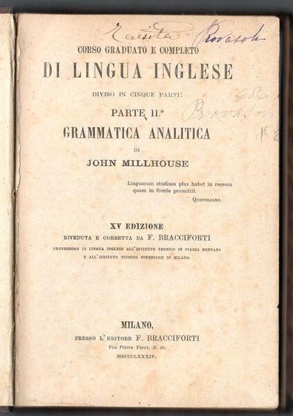 Corso graduato e completo di Lingua Inglese Parte II Grammatica …