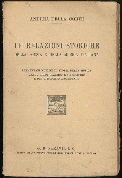 Le relazioni storiche della poesia e della musica italiana