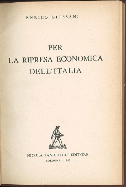 Per la ripresa economica dell'Italia