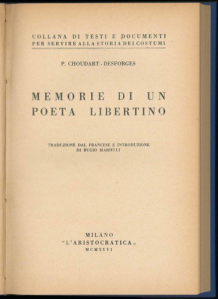 Memorie di un poeta libertino