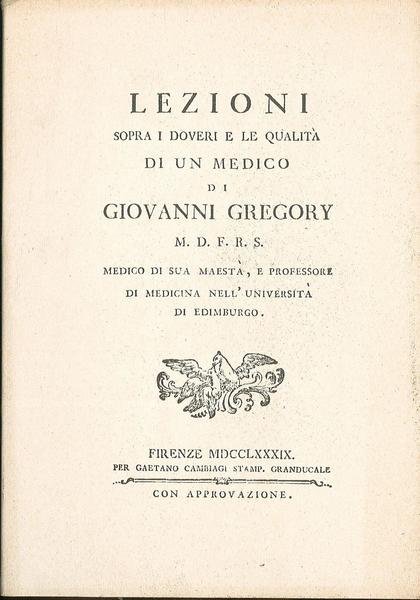 Lezioni sopra i doveri e le qualità di un medico