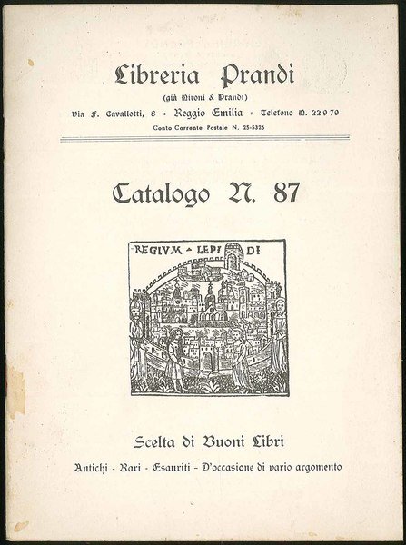 Scelta di buoni libri catalogo n. 87
