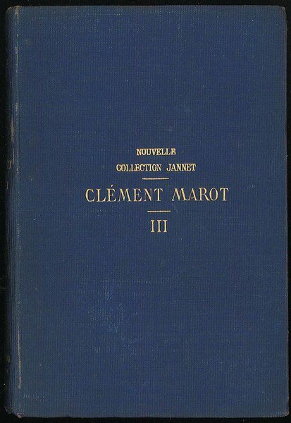 Oeuvres completes de Clement Marot Tome III