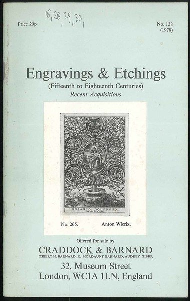 Engravings & Etchings (Fiftennth to Eighteenth Centuries) Recent Acquisitions