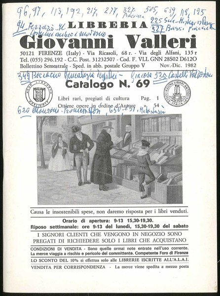 Libreria Giovanni Valleri Catalogo n. 69