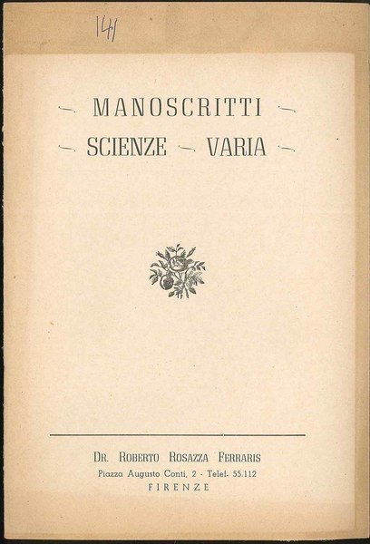 Manoscritti scienze varia